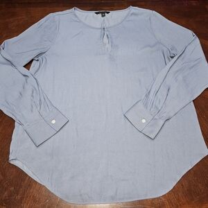 WomansBlue Banana Republic Keyhole Long-Sleeve Shirt Blouse Pullover Size M